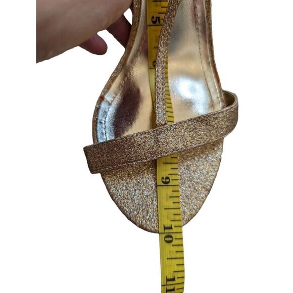 Steve Madden Women's Gold Sparkly Strappy Heels Size 8 - Picture 2 of 5